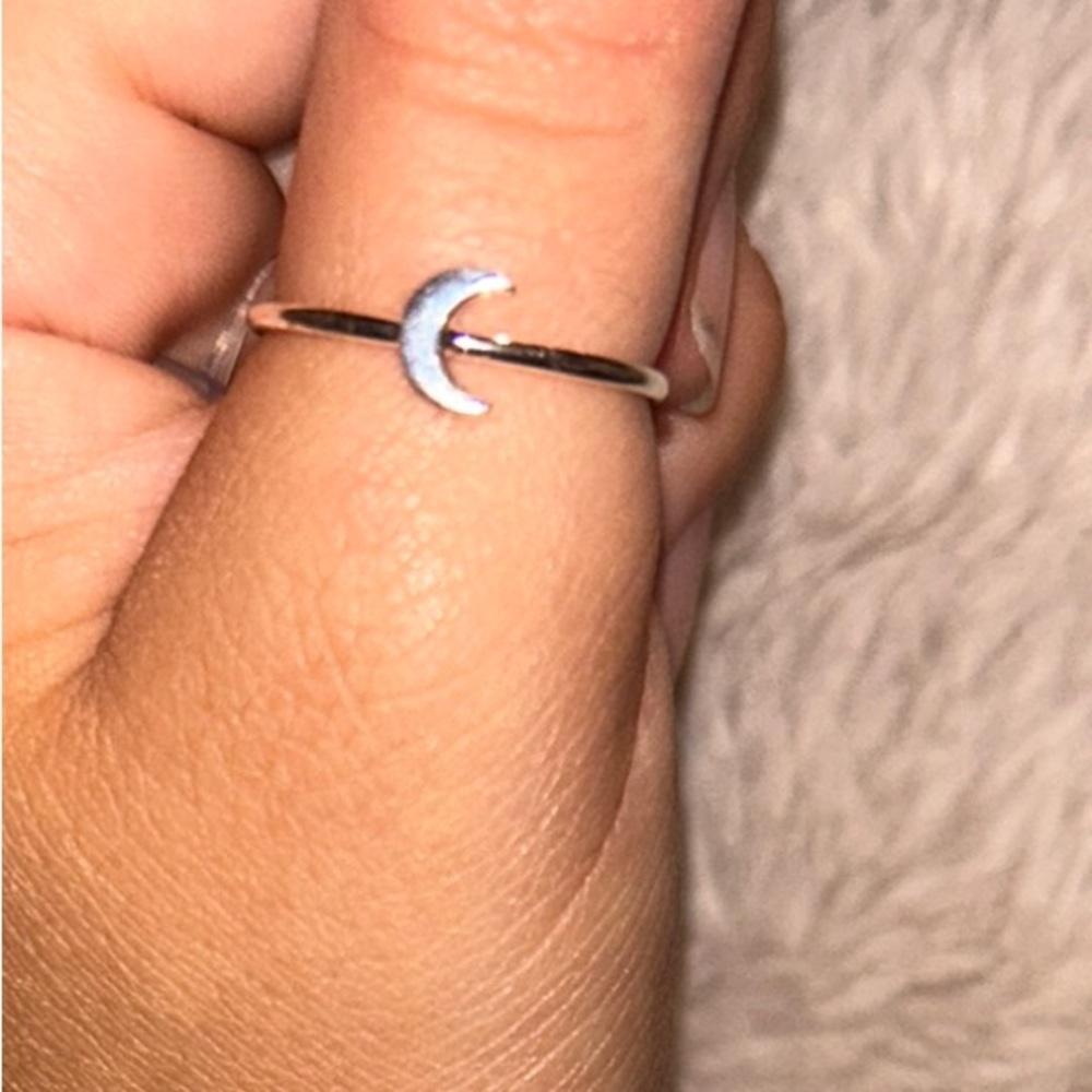 Sterling Silver Crescent Moon Ring